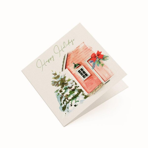 5.25x5.25-Happy-Holidays-Barn-front Happy Holidays Barn - Greeting Card - Netties Expressions