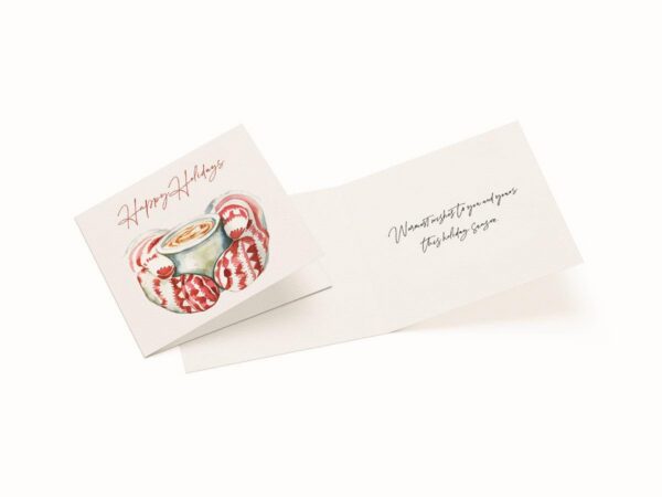 5.25x5.25-Happy-Holidays-Cup-with-mittens-inside-layout Cup with Mittens - Greeting Card - Netties Expressions