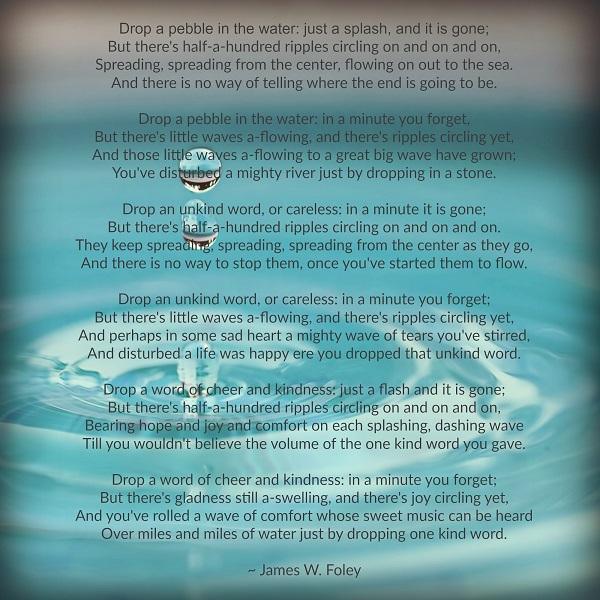 Inspirational Tuesday - Drop a pebble in the water - Netties Expressions