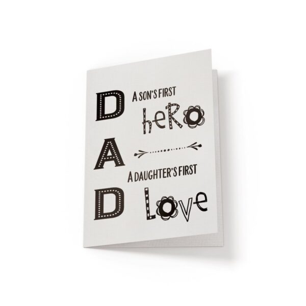 6.25x9.25-Dad-A-son_s-first-hero-white_81e292d9-f9de-4418-96cf-684cba264554 Dad, a son's first hero - Greeting Card - Netties Expressions Cards