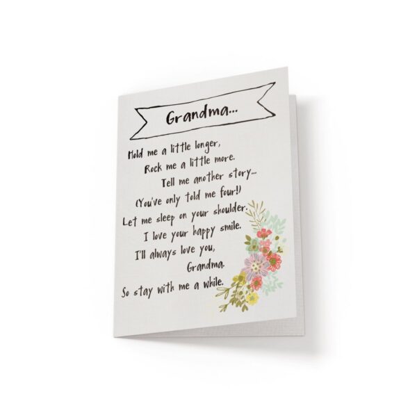 6.25x9.25-Grandma-hold-me-a-little-longer-white_dad4dca3-ed9e-4d56-b0fc-9556b01052a1 Grandma, hold me a little longer - Greeting Card - Netties Expressions Cards