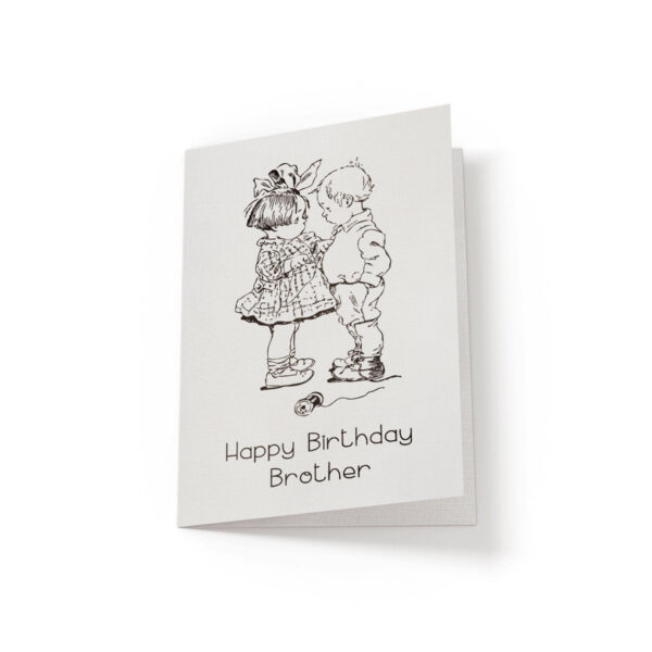 6.25x9.25-Handmade-Linen-Greeting-Card-Happy-Birthday-Brother-white_d56081df-da7b-449b-9b5c-455688e93637 Happy Birthday Brother - Greeting Card - Netties Expressions Cards