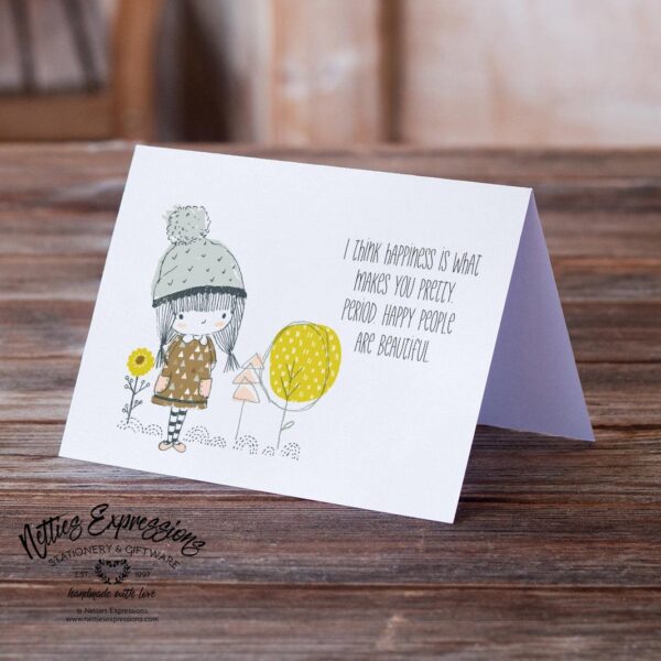 6.25x9.25-I-Think-Happiness-is-front-2 I Think Happiness - Greeting Card - Netties Expressions Cards
