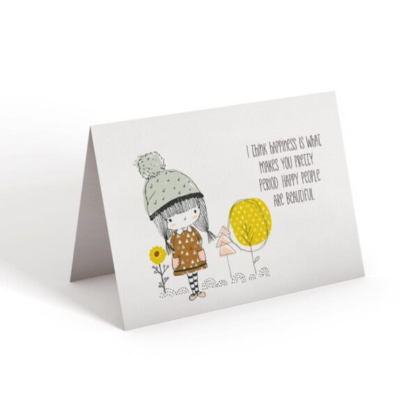 6.25x9.25-I-Think-Happiness-is-front I Think Happiness - Greeting Card - Netties Expressions Cards
