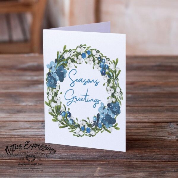 6.25x9.25-Seasons-Greetings-Wreath-1 Seasons Greetings Wreath - Greeting Card - Netties Expressions