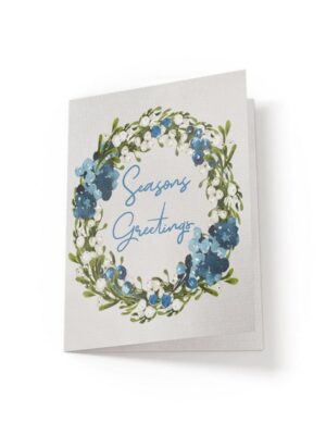 6.25x9.25-SeasonsGreetings-Wreath1-White Seasons Greetings Wreath - Greeting Card - Netties Expressions