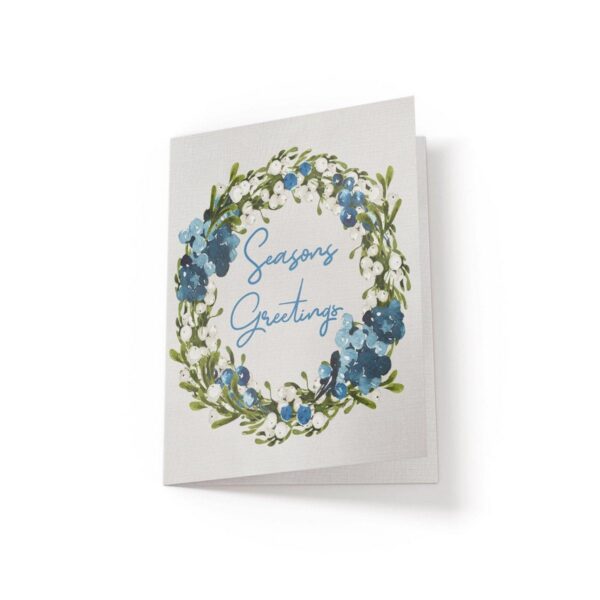 6.25x9.25-SeasonsGreetings-Wreath1-White Seasons Greetings Wreath - Greeting Card - Netties Expressions