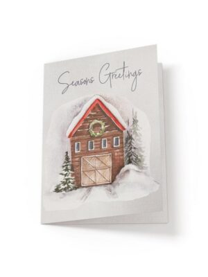 6.25x9.25-SeasonsGreetings-white Seasons Greetings Barn - Greeting Card - Netties Expressions