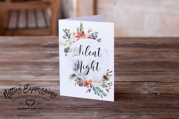 6.25x9.25-Silent-Night-wreath-1-front_47d8968e-aa5f-49f9-bc0b-fff5da205ac1 Silent Night - Greeting Card - Netties Expressions