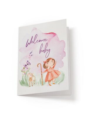 6.25x9.25-Welcome-Baby-Little-Bo-Peep-white_7afba654-913b-47cd-abea-031d5535966a Welcome Baby - Greeting Card - Netties Expressions