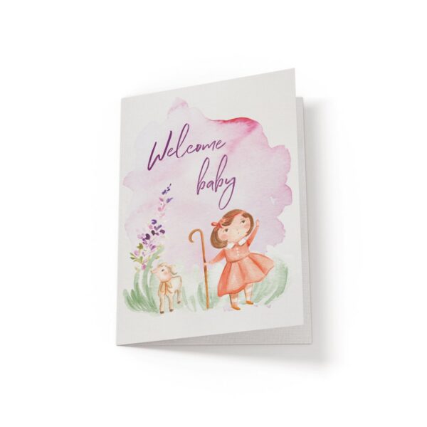 6.25x9.25-Welcome-Baby-Little-Bo-Peep-white_7afba654-913b-47cd-abea-031d5535966a Welcome Baby - Greeting Card - Netties Expressions