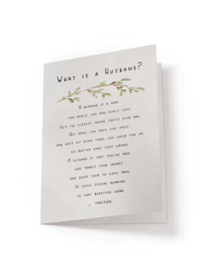 6.25x9.25-What-is-a-husband-front_87eaf1b3-12d8-42cf-811d-a988e5a150d1 What is a Husband - Greeting Card - Netties Expressions Cards