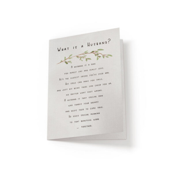 What is a Husband - Greeting Card - Netties Expressions Cards
