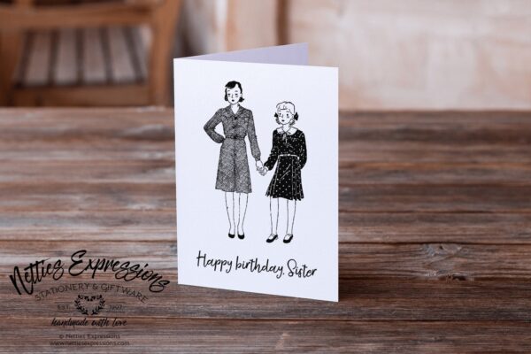 6.25x9.25_-_Sisters_are_special_friends Happy Birthday, Sister - Greeting Card - Netties Expressions Cards