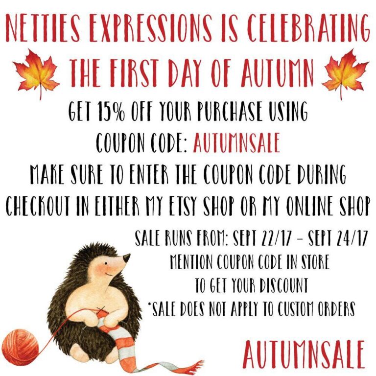 Welcome Autumn with a Coupon Code - Netties Expressions