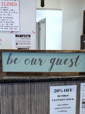 6x26_-_Be_our_guest-oceanspray-elefante_47afbc84-1c15-4d44-92ee-2ba30d64c6ef Be our guest 6x26 Rustic Framed Wood Sign - Netties Expressions