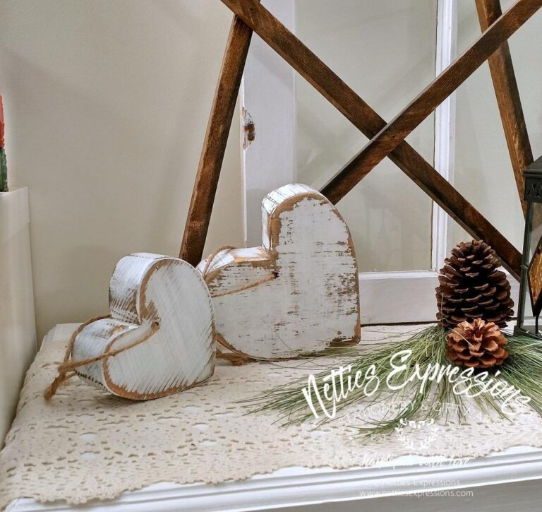 Chunky Rustic Wooden Hearts - Netties Expressions