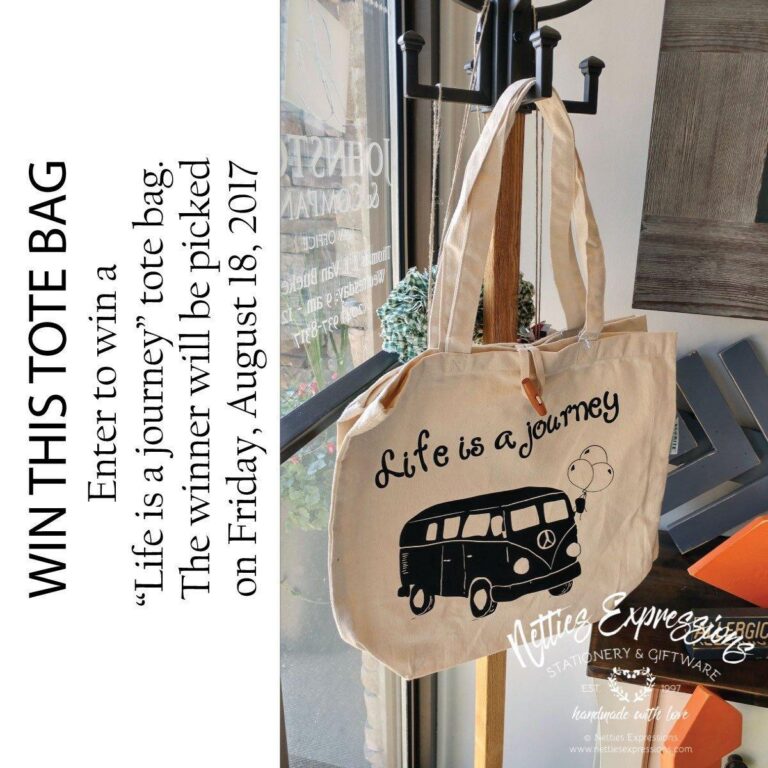 "Life is a journey" Tote Bag Giveaway - Netties Expressions
