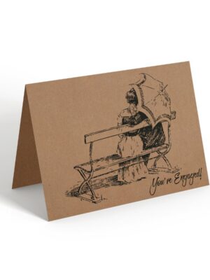7x10-Kraft-Cardstock-You_re-engaged-white_dfe1471e-ad3c-4ba4-b347-99ef64e7e253 You're Engaged - Greeting Card - Netties Expressions