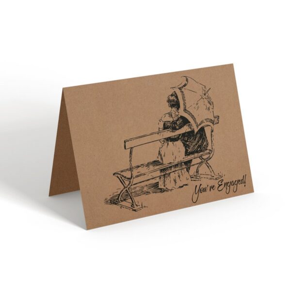 7x10-Kraft-Cardstock-You_re-engaged-white_dfe1471e-ad3c-4ba4-b347-99ef64e7e253 You're Engaged - Greeting Card - Netties Expressions