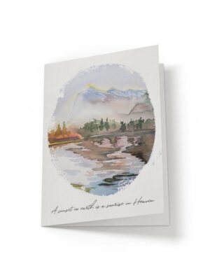 7x10.25-A-Sunset-on-Earth-Landscape-Front A sunset on earth is a sunrise in Heaven - Greeting Card - Netties Expressions Cards