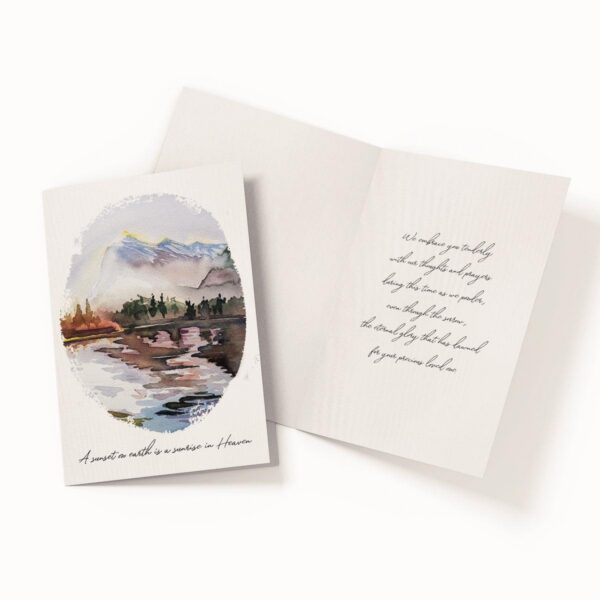 A sunset on earth is a sunrise in Heaven - Greeting Card - Netties Expressions Cards
