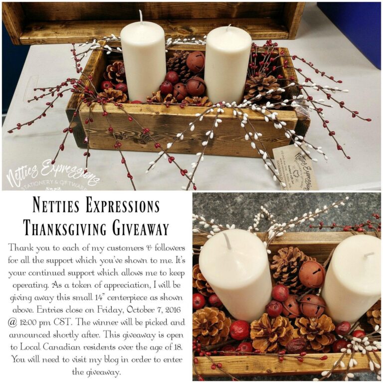 Thanksgiving 14" Centerpiece Giveaway - Winner is Announced! - Netties Expressions