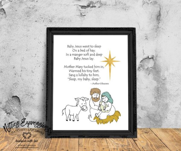 8x10-Baby-Jesus-went-to-sleep_050cf681-0e1e-46f1-bfdc-a8317526891e Baby Jesus Went to Sleep - Art Print - Netties Expressions Prints