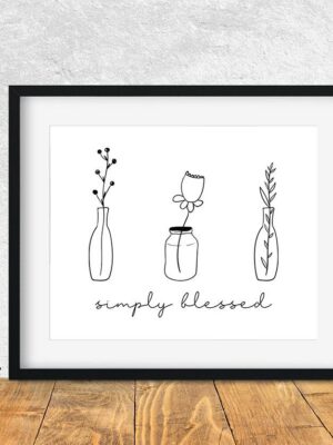 8x10-Simply-Blessed-Black-Frame Simply Blessed - Art Print - Netties Expressions Prints