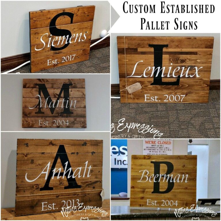 Custom Established Pallet Signs with Last Names - Netties Expressions