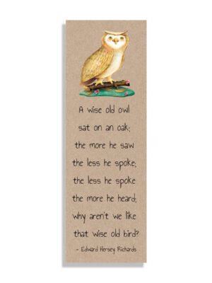 A-wise-old-owl-white_0b2cdeae-decd-4702-8fbe-c4c764b2ea85 A wise old owl Bookmark - Netties Expressions