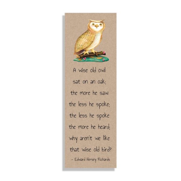 A wise old owl Bookmark - Netties Expressions