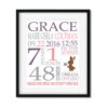 Baby Girl Stats - Art Print - Netties Expressions Prints