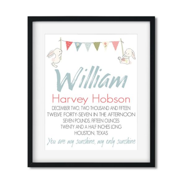Baby Boy Stats - Art Print - Netties Expressions Prints