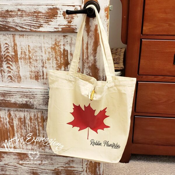 CanadaFlag-Roblin-1_946a37d3-d7ae-48b7-a335-1fb66c10bd4e Roblin, Manitoba Maple Leaf - Recycled Cotton Tote Bag - Netties Expressions