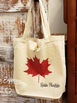 CanadaFlag-Roblin-2_0937482a-b2a2-4c88-8f60-06e8469136df Roblin, Manitoba Maple Leaf - Recycled Cotton Tote Bag - Netties Expressions