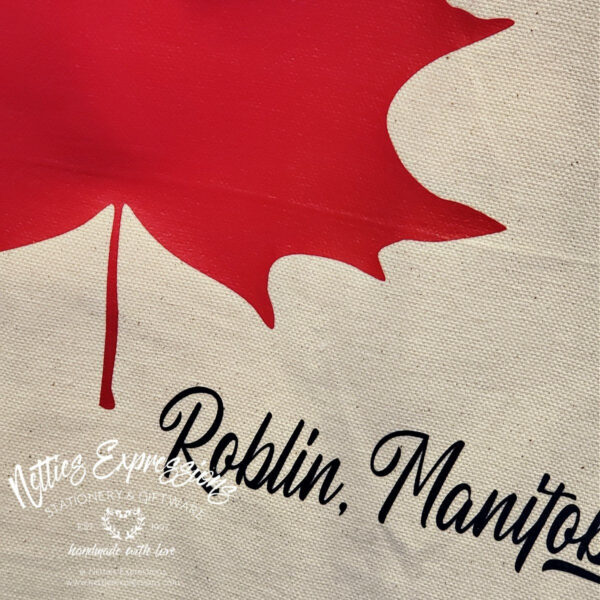 CanadaFlag-Roblin-3_f3818484-25c0-4cc8-80f3-5248e68e6ee4 Roblin, Manitoba Maple Leaf - Recycled Cotton Tote Bag - Netties Expressions