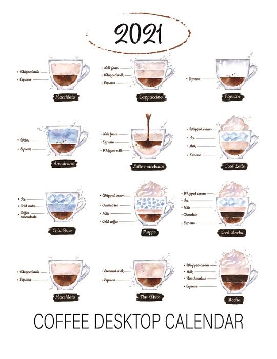 2021 Desktop Calendar - Coffee Recipes - Netties Expressions