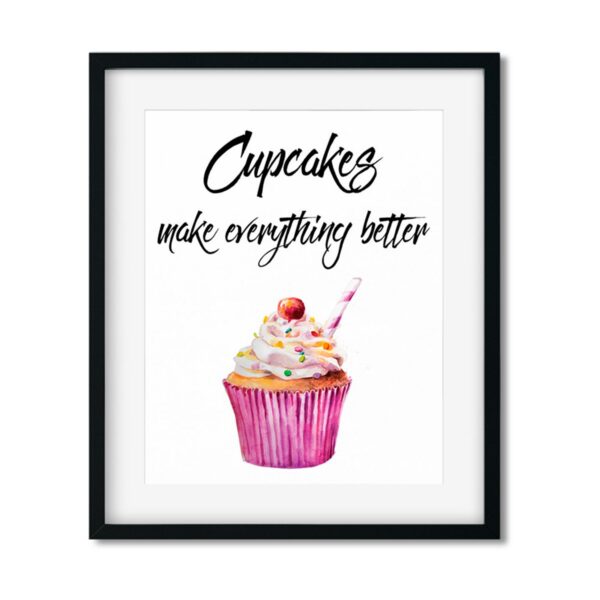 Cupcakes-make-everything-better-8x10-Frame_5e48609c-8df0-4a08-a2af-f71d2a7bf9b9 Cupcakes make everything better - Art Print - Netties Expressions Prints