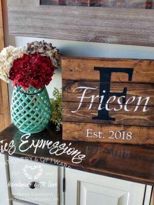 Custom-monogram-pallet-sign-f_7166942e-377e-4dcb-850f-4f4ccea63b33 Classic Last Name Monogram - Rustic Pallet Wood Sign - Netties Expressions