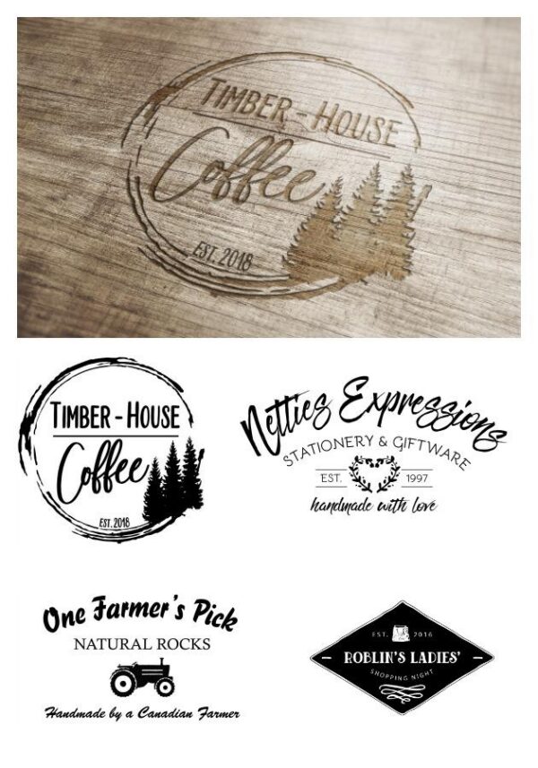 Custom Black and White Logo Design - Netties Expressions
