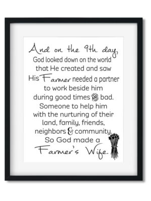 God-created-a-farmer_s-wife-8x10-Frame_fff42e8d-7ad6-418b-b0e9-2281fe885598 God Created a Farmer's Wife - Art Print - Netties Expressions