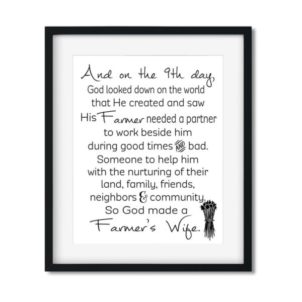 God-created-a-farmer_s-wife-8x10-Frame_fff42e8d-7ad6-418b-b0e9-2281fe885598 God Created a Farmer's Wife - Art Print - Netties Expressions