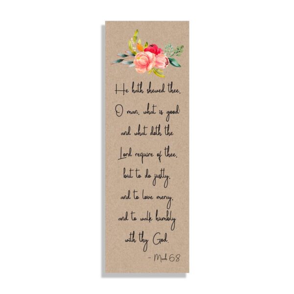 He-hath-shewed-thee-white_d67dd1b2-8de9-4589-829e-95ddcbfc5b87 He hath shewed thee - Bookmark - Netties Expressions