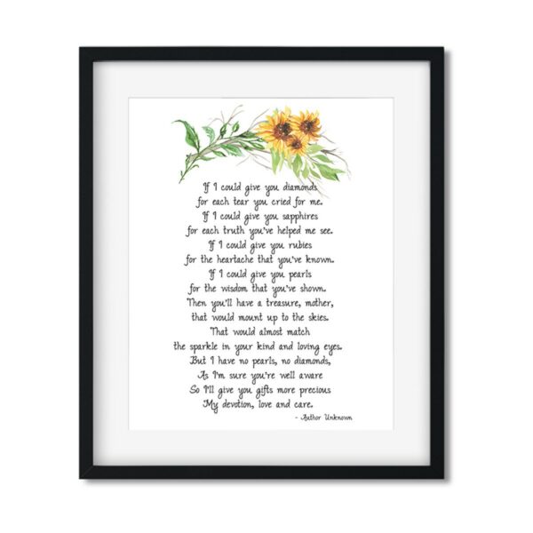 If-I-could-give-you-diamonds-sunflowers-8x10-Frame_4e40abbf-7617-4c35-963d-cc4fb4326a77 If I could give you diamonds - Art Print - Netties Expressions Prints