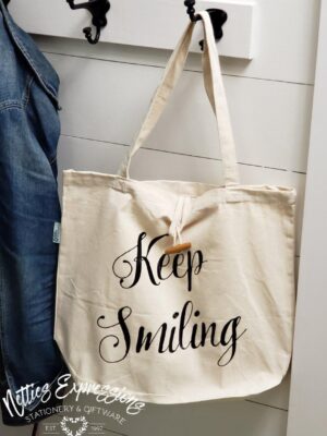 Keep Smiling - Recycled Cotton Tote Bag - Netties Expressions