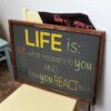 Life_is_16x22_framed_57564975-ec5a-428c-aae4-36e5d99c08c4 Life is 10% what happens - Rustic Wood Sign - Netties Expressions