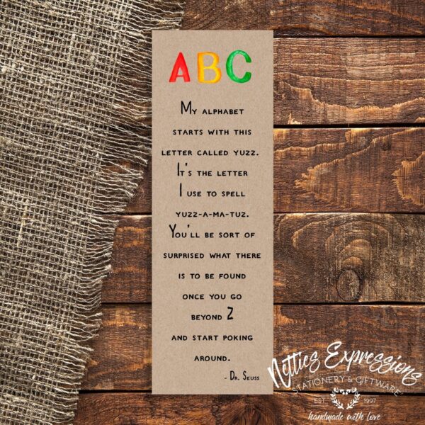 My alphabet starts - Bookmark - Netties Expressions