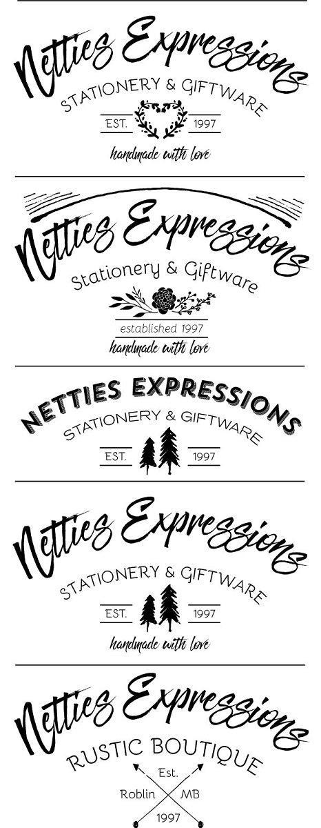 Custom Black and White Logo Design - Netties Expressions
