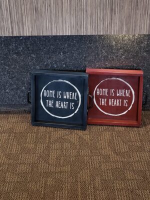 Picture20181102140849388_4835ee90-15c3-4591-8994-36e0c3a1d628 Home is where the heart is - Small Rustic Wooden Serving Tray - Netties Expressions